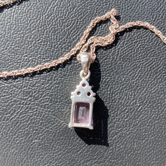 Sterling Amethyst and Ruby Pendant - Picture 13 of 14